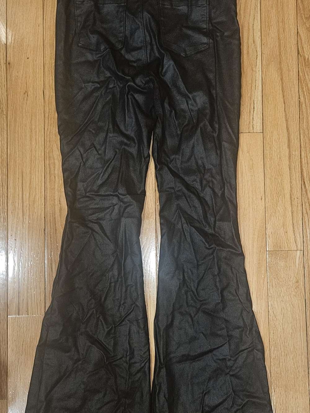 0Windsor Black Flared Wide-Leg Faux Leather Pant